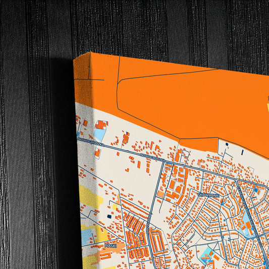 Łomża Poland Colorful City Map Canvas Print Detail