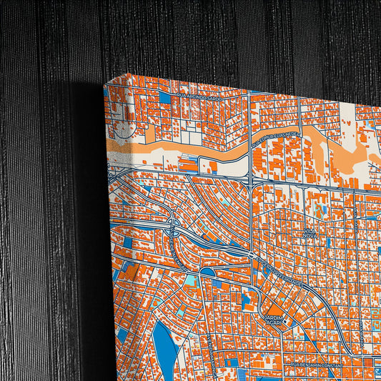 Londrina Brazil Colorful City Map Canvas Print Detail