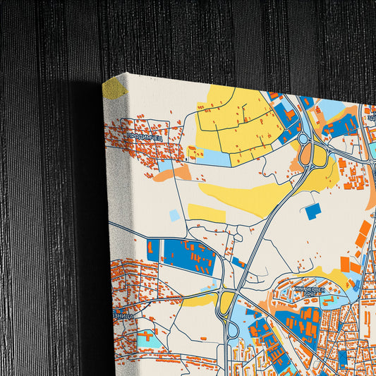 Ловеч Bulgaria Colorful City Map Canvas Print Detail