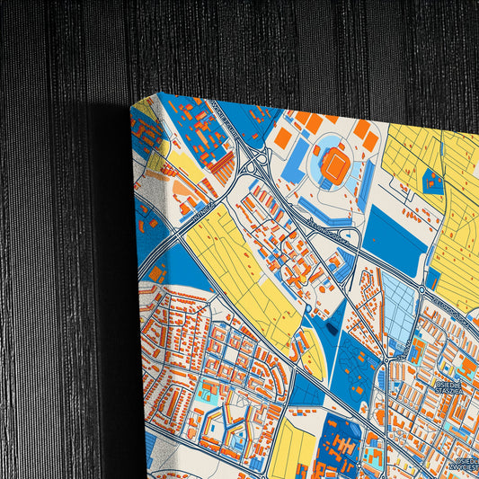 Lubin Poland Colorful City Map Canvas Print Detail