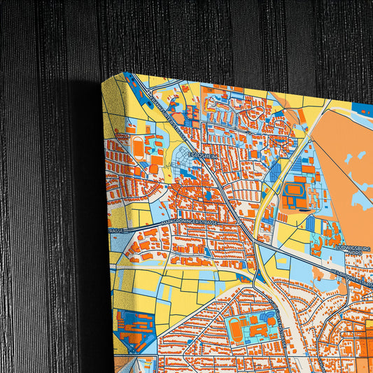 Ludwigsburg Germany Colorful City Map Canvas Print Detail