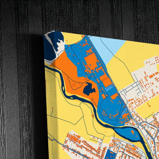 Lugoj Romania Colorful City Map Canvas Print Detail