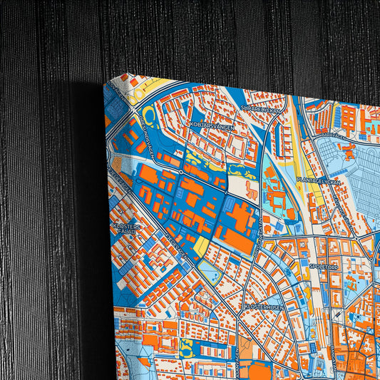 Lund Sweden Colorful City Map Canvas Print Detail