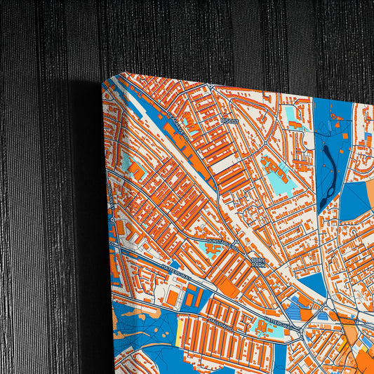 Luton England Colorful City Map Canvas Print Detail