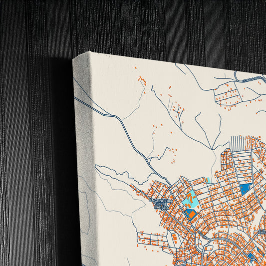 Luziania Brazil Colorful City Map Canvas Print Detail