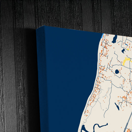 Mahajanga Madagascar Colorful City Map Canvas Print Detail