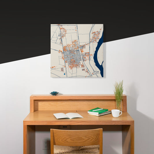 Mallawi Egypt Colorful City Map Canvas Print Scene