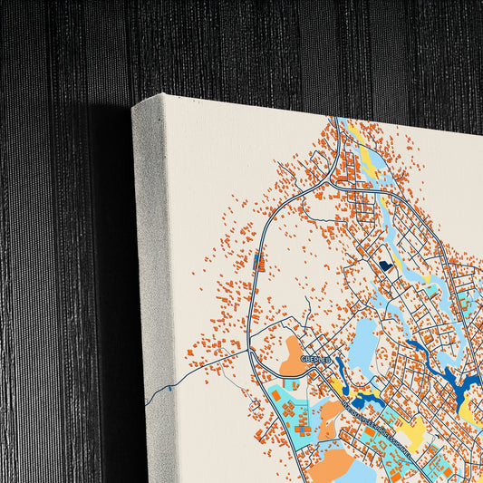 Man Ivory Coast Colorful City Map Canvas Print Detail
