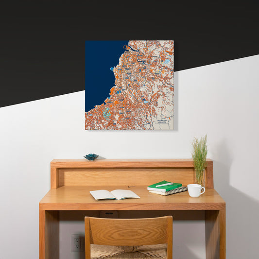 Manado Indonesia Colorful City Map Canvas Print Scene