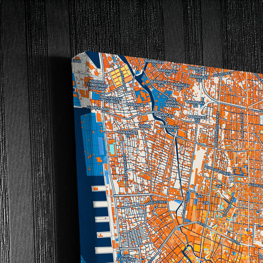 Manila Philippines Colorful City Map Canvas Print Detail