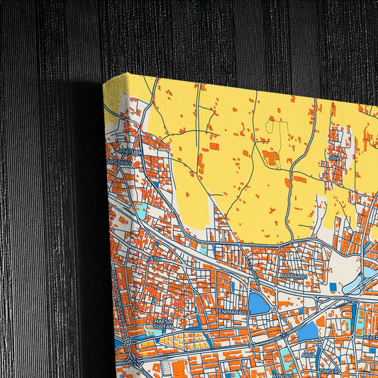 Mani̇sa Turkey Colorful City Map Canvas Print Detail
