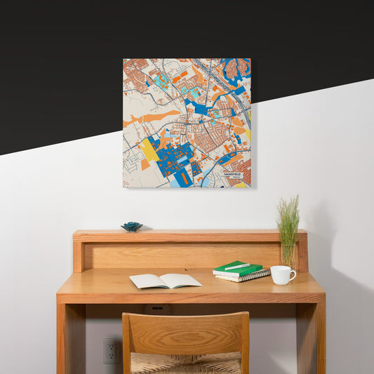 Mansfield Texas Colorful City Map Canvas Print Scene