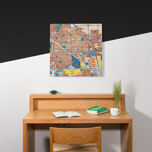 Manteca California Colorful City Map Canvas Print Scene