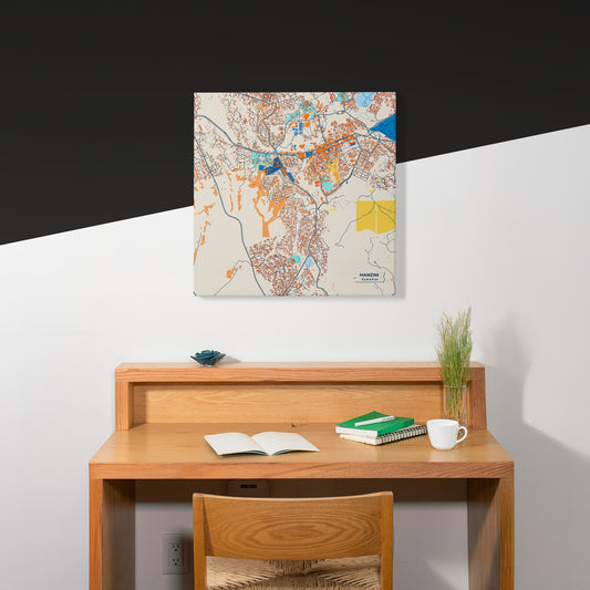 Manzini Eswatini Colorful City Map Canvas Print Scene