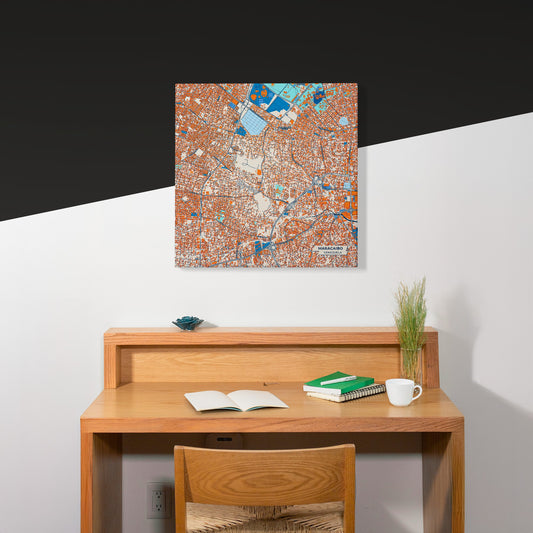 Maracaibo Venezuela Colorful City Map Canvas Print Scene