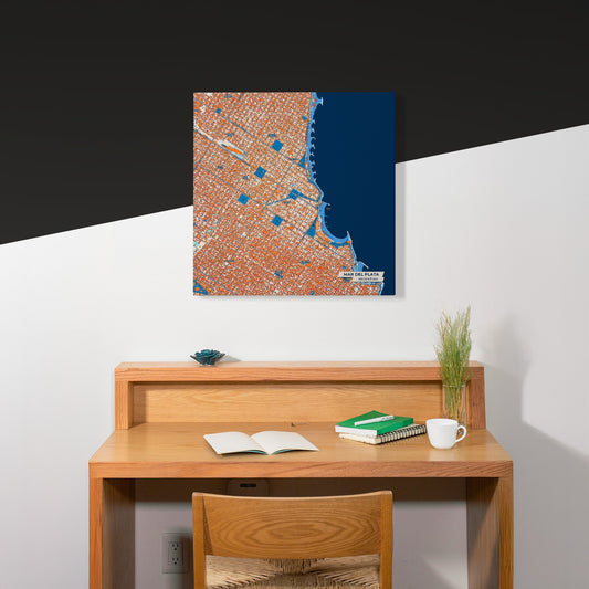 Mar Del Plata Argentina Colorful City Map Canvas Print Scene