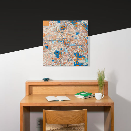 Marietta Georgia Colorful City Map Canvas Print Scene