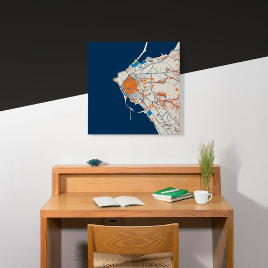 Marsala Italy Colorful City Map Canvas Print Scene