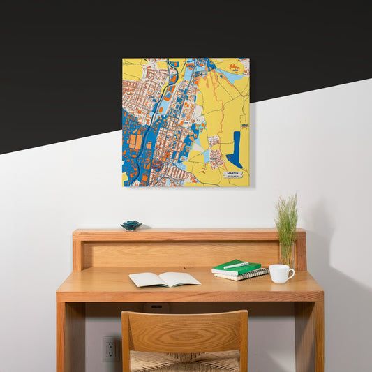 Martin Slovakia Colorful City Map Canvas Print Scene