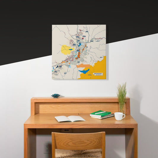 Matagalpa Nicaragua Colorful City Map Canvas Print Scene
