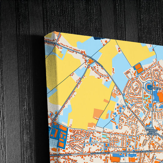 Maubeuge France Colorful City Map Canvas Print Detail
