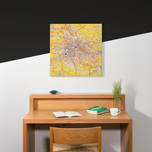 Mbouda Cameroon Colorful City Map Canvas Print Scene