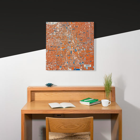 Medan Indonesia Colorful City Map Canvas Print Scene