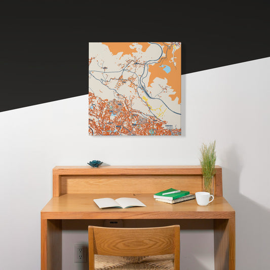 Medea Algeria Colorful City Map Canvas Print Scene