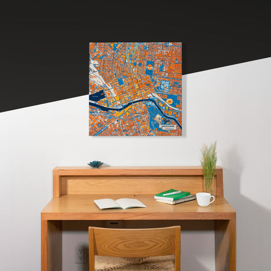 Melbourne Australia Colorful City Map Canvas Print Scene