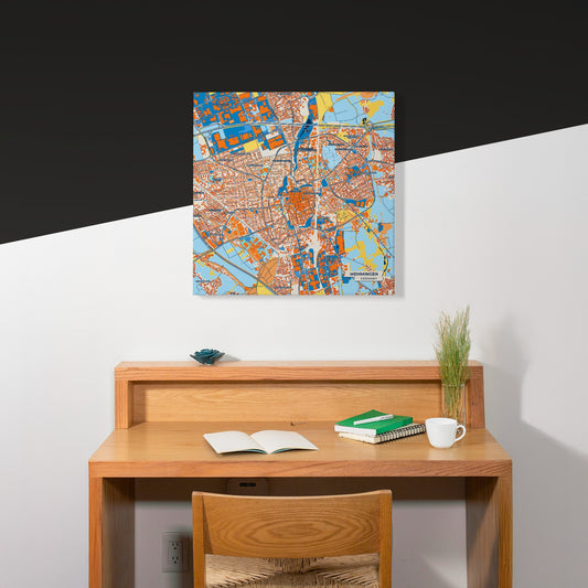 Memmingen Germany Colorful City Map Canvas Print Scene