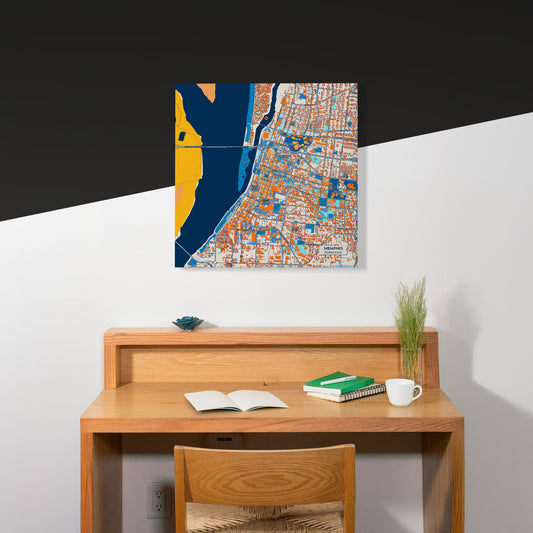 Memphis Tennessee Colorful City Map Canvas Print Scene