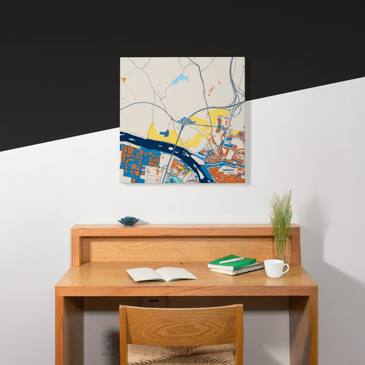 Mérida Spain Colorful City Map Canvas Print Scene