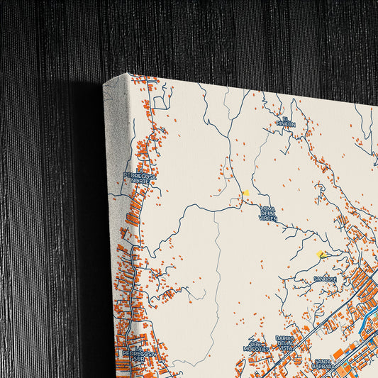 Merida Venezuela Colorful City Map Canvas Print Detail