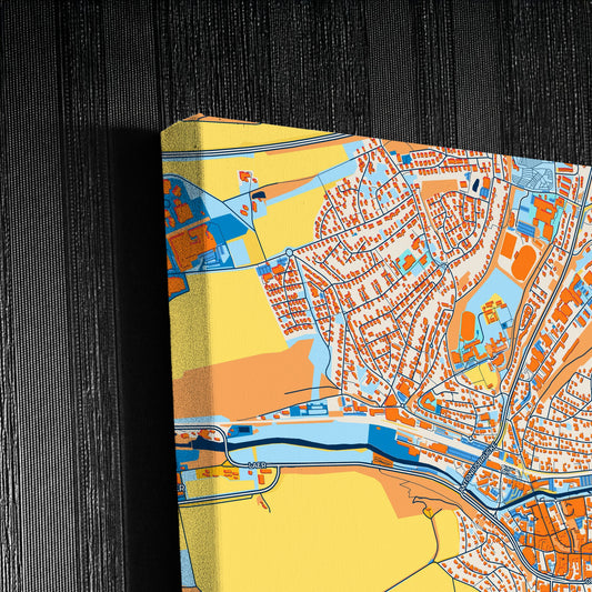Meschede Germany Colorful City Map Canvas Print Detail