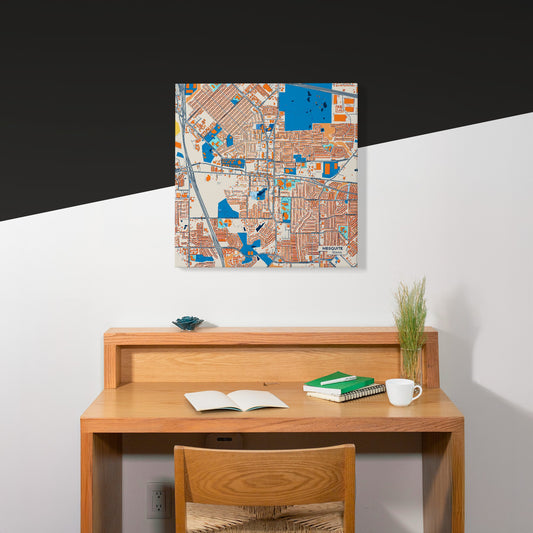 Mesquite Texas Colorful City Map Canvas Print Scene