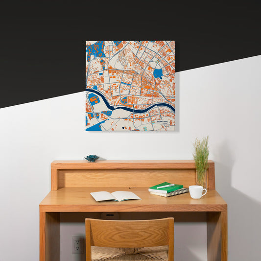 Mianyang China Colorful City Map Canvas Print Scene