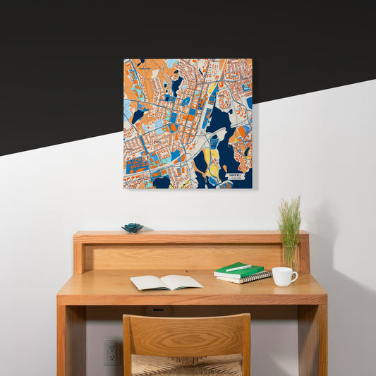 Mikkeli Finland Colorful City Map Canvas Print Scene