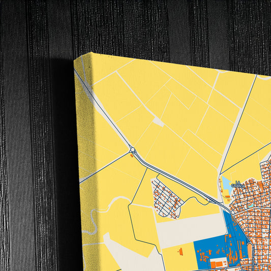 Milagro Ecuador Colorful City Map Canvas Print Detail