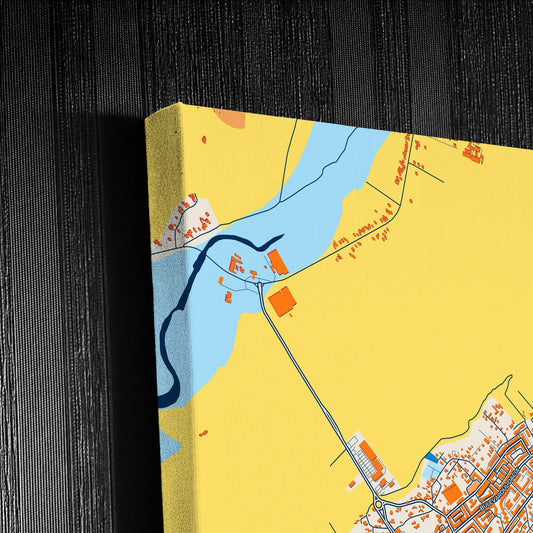 Mioveni Romania Colorful City Map Canvas Print Detail