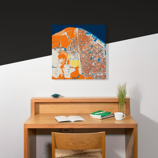 Mira-Bhayandar India Colorful City Map Canvas Print Scene