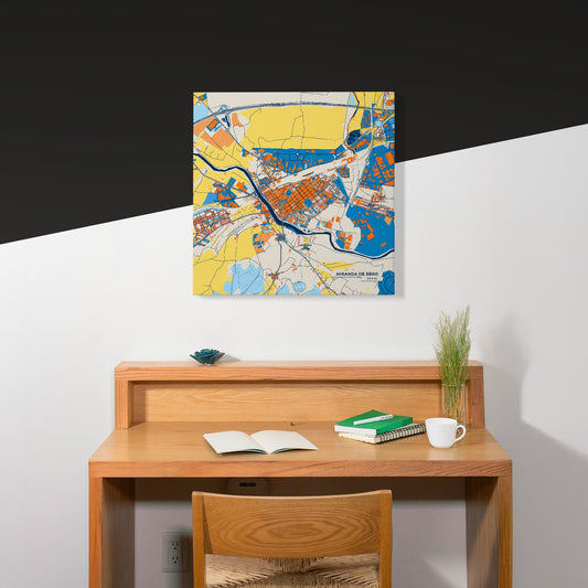 Miranda De Ebro Spain Colorful City Map Canvas Print Scene