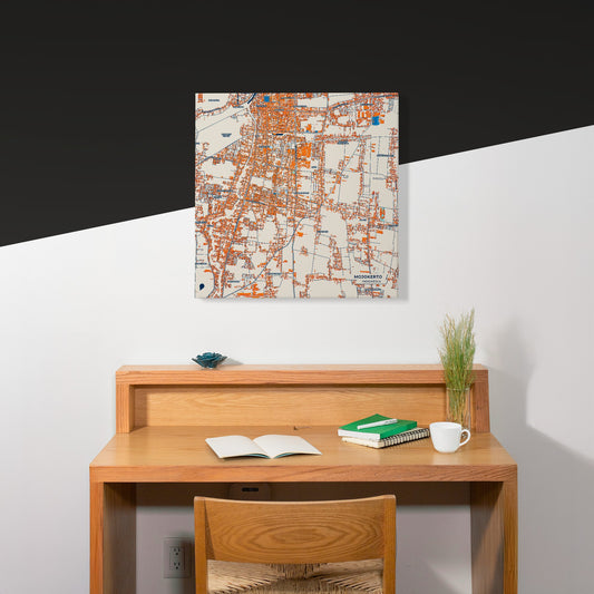 Mojokerto Indonesia Colorful City Map Canvas Print Scene