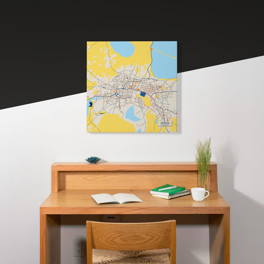 Mokolo Cameroon Colorful City Map Canvas Print Scene