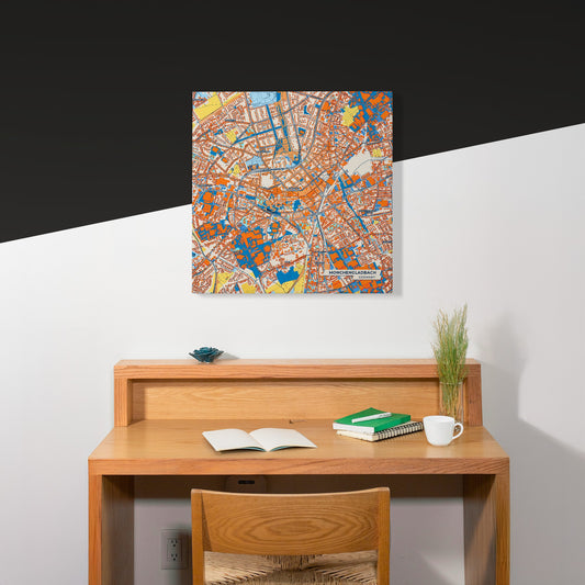 Mönchengladbach Germany Colorful City Map Canvas Print Scene