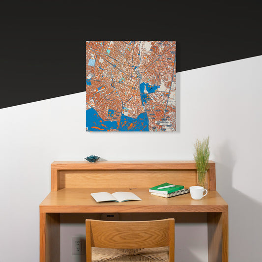 Monclova Mexico Colorful City Map Canvas Print Scene