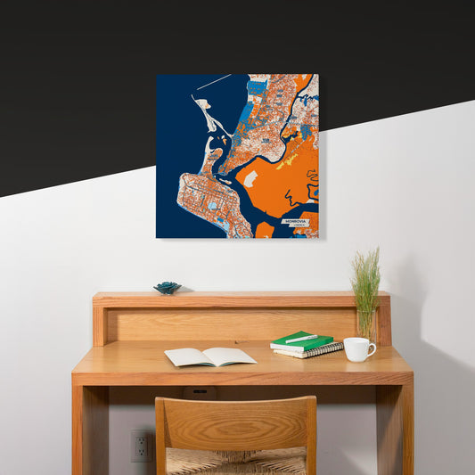 Monrovia Liberia Colorful City Map Canvas Print Scene