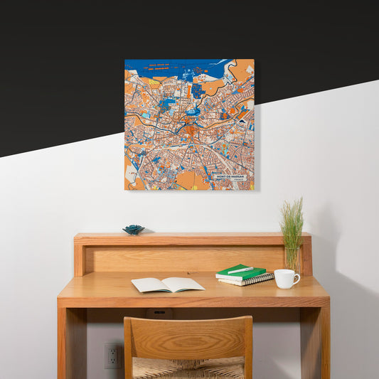 Mont-De-Marsan France Colorful City Map Canvas Print Scene