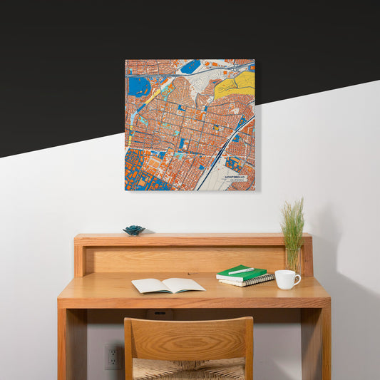 Montebello California Colorful City Map Canvas Print Scene