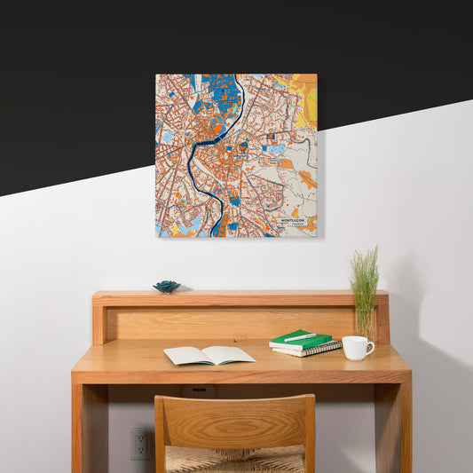 Montluçon France Colorful City Map Canvas Print Scene