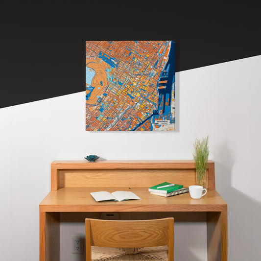 Montreal Canada Colorful City Map Canvas Print Scene